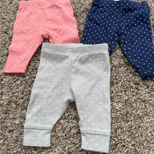 Carter's Pink, Navy, and Gray Polka Dot Leggings Set